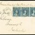 1866 Natal to Kilinore, Co Armagh via Mauritius & Southampton, with 1861 3d blue x 4 tied by barred numeral 2, Durban c.d.s., arrival d.s. (21.12)